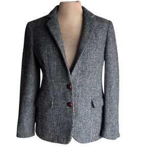 Harris Tweed Women’s Classic Blazer - Gray Multi  Vintage US 4